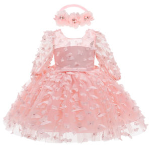 Butterfly Embroidery Girls Princess Dress Weddings Flower Child Dress Baby Girl Clothes Birthday Party Bowknot Evening Dresses