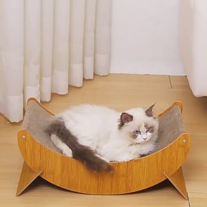 Cat Scratcher Board Moon Bed Corrugated Scratching Board Sleeping Bed Nest Shaking Bed Sofa Scratch Replaceable Inner Core DD CAT & PET