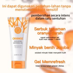 Gmeelan Orange Exfoliating Whitening Gel 100g Skincare Eksfoliasi Piling Peeling Wajah Badan Cocok Mengurangi Komedo