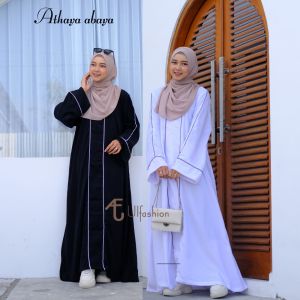 Gamis Abaya Turkey Abaya Hitam Athaya Abaya Wanita Polos List Tanam Bahan Wolpeach Luxury