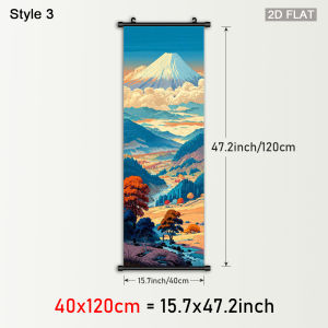 VIKAMA Nhật Bản Ukiyo-e Hoa Anh Đào & Núi Phú Sĩ Thảm Treo Tường Phòng Khách Phong Cảnh Poster Trang Trí Nhà 100% Polyester