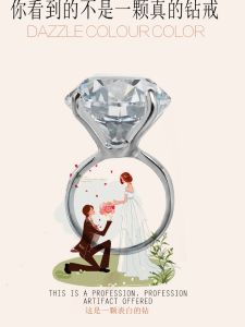 แหวนเพชรขนาดใหญ่สร้างสรรค์ แหวนขอแต่งงานสุดฮา ของขวัญวันเกิดในวันวาเลนไทน์สำหรับแฟนสาวและภรรยา แหวนแฟชั่นสไตล์ใหม่