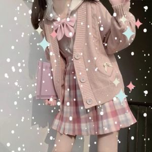 เสื้อคาร์ดิแก้น สไตล์ญี่ปูน การสัมผัสชุดนักเรียนและเที่ยว สีน่ารักมากๆ ความยืดหยุ่นน้อย เป็นที่นิยมให้กับคุณ