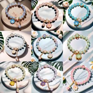 Exquisite Daisy Explosion Flower Bracelet Beaded Jewelry Womens High-End Sensation Hand Bracelet Street Stall Small Goods