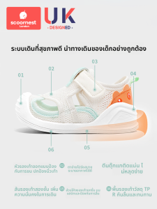 รองเท้าเดินสำหรับเด็กชายและเด็กหญิงในช่วงฤดูร้อน รองเท้าแตะสวมใส่สบาย รองเท้าเด็กวัยเตาะแตะ น้ำหนักเบา ระบายอากาศได้ดี ส้นแบน พื้นยาง