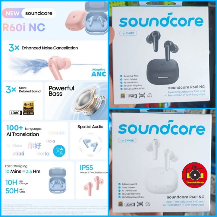 Sound Core R60inc TWS Anker Soundcore R60i NC D1202 R60iNC Earphone Earbuds ANC ENC LDAC ...