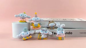 Bộ 6 Mô Hình Thỏ Xanh Cinnamoroll Tai Dài Siêu Ngộ Nghĩnh Mô Hình Cao 7cm Decor Trang Trí Bộ Sưu Tập Nhân Vật