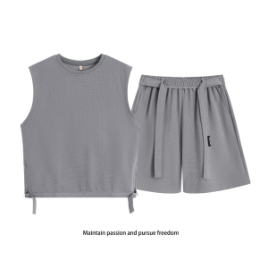 Summer American Style Youth Mens Sleeveless Set Vest and Shorts