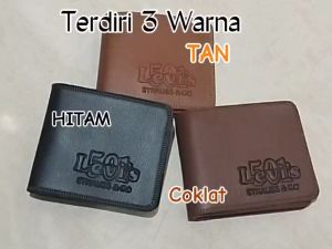 (PROMO COD)DOMPET LIPAT PRIA PENDEK KULIT SEMI