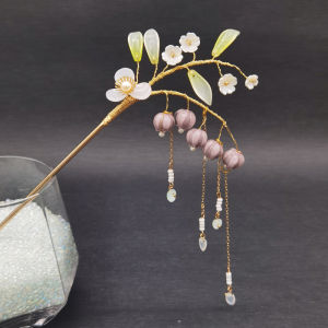 Phụ Kiện Tóc Phong Cách Cổ Điển Hanfu Màu Tím Chuông Hoa Tua Rua Cho Phụ Nữ Phụ Kiện Tóc Trang Trí Đầu Trang Trí Tiệc Cưới