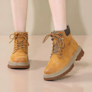 CAMEL | Genuine Leather High-top Martin Boots