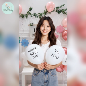 ร้านไทย ลูกโป่ง Happy Birthday to You (แพ็คคู่ 2 ใบ) ลูกโป่งยางพิมพ์ลาย หน้ายิ้ม หัวใจ เนื้อหนา ลูกโป่งวันเกิด