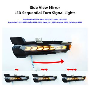 Side View Mirror LED Sequential Turn Signal Lights Compatible with Toyota Veloz Raize Yaris Cross & Perodua Alza Ativa Aruz - Side Mirror Rear View Mirror