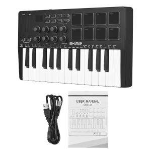M-VAVE | M-VAVE 25-Key MIDI Control Keyboard SMK-25 Mini USB Keyboard MIDI Mini Portable MIDI Controller USB Keyboard Rechargeable Music
