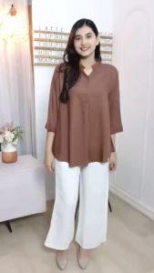 KS-22 Kemeja Atasan Wanita Shanghai Lengan 3/4 LD130 LD120 LD110 LD104 Allsize Rayon Twill Premium Blouse Baju Wanita
