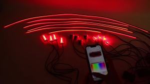 Dải Đèn LED Nội Thất Ô Tô 6/18 Trong 1 RGB 64 Màu Điều Khiển Bằng Ứng Dụng Bluetooth Hai Vùng Chất Liệu Acrylic Đen Mờ
