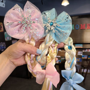 Princess Style Hair Accessories for Children Snowflake Hair Clips Fake Braid Headwear Ice And Snow Fairy Tale Princess Theme