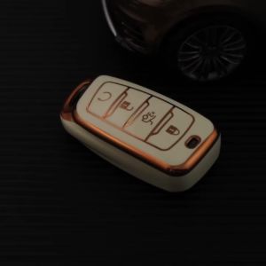 Móc khóa kèm ốp bảo vệ chìa khóa xe Vinfast VF5 nhựa mềm TPU mạ crom cao cấp