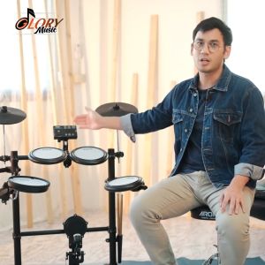 กลองไฟฟ้า Aroma รุ่น TDX-16S แถมฟรี เก้าอี้กลอง ขาชุบโครเมี่ยมป้องกันสนิม เบาะใหญ่นั่งสบาย ปรับระดับสูงต่ําได้ วัสดุคุณภาพดี แข็งแรงทนทาน