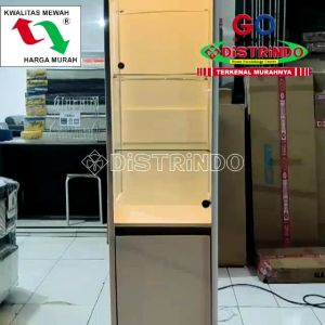 Distrindo - Lemari Hias / Rak Etalase Kaca / Lemari Display / Lemari Pajangan Minimalas Kaki Estetik
