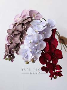 Bướm Hoa Lan Nhung Hoa Nhựa Mềm Trang Trí Nhà Phong Cách Morandi Hoa Tươi Không Mùi Hương Trang Trí Không Gian Trong Nhà