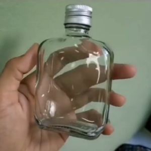 85 cc ขวดแก้วแบน พร้อม ฝา, จุก, ขวดไวน์จิ๋ว, ขวดใส่ของชำร่า, ขวดน้ำหอม, ขวดน้ำผึ้ง, ขวดใส่ของเล็ก ๆ