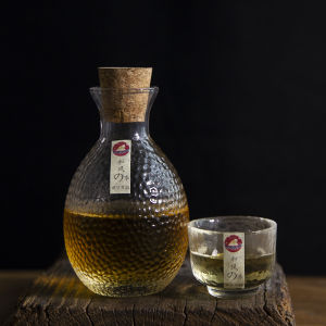 Japanese Style All Year Round Glass Tea Tasting Cup Heat-Resistant Hammer Patterned Wine Pot Warm Wine Bottle White Spirit Bottle Cup Japanese Style Wine Cup Wine Set