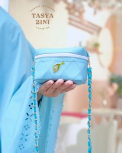 Mukena mukenah traveling dewasa jumbo Tasya 2 in 1 polos polosan lasercut laser cut tas mini sajadah muka