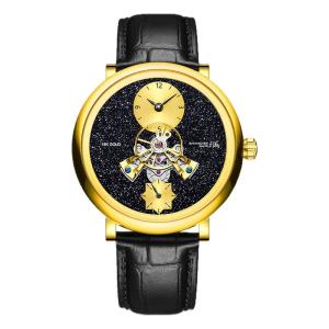 Shanghai | 18K Gold Central Tourbillon Sandstone Celestial Mechanical Watch