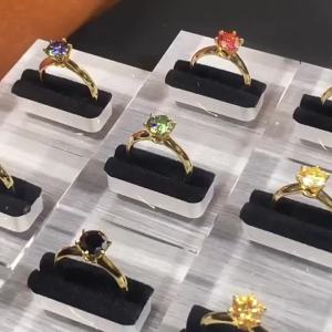 1.0 Carat 6.5mm Moissanite Ring For Women 18K Yellow Gold Plated 925 Sterling Silver Wedding Finger Fine Jewelry Size 5-9