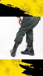 รองเท้าคอมแบท รองเท้าทหาร รด. รุ่นประหยัด ไม่มีซิปข้าง ไม่มีเหล็กชิดเท้า 006-L Coobra