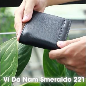 Ví Da Nam Bóp Da Nam Smeraldo SM221 Da Bò Màu Đen Nâu