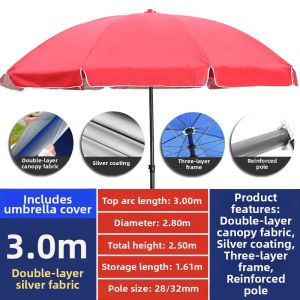 Sunshade Beach Umbrella with Windproof and Foldable Design