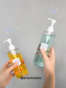 Hotel Bathroom Plastic Dispenser Bottle Macaron Color Shoulder Plastic Squeeze Bottle for Shower Gel Shampoo Laundry Liquid