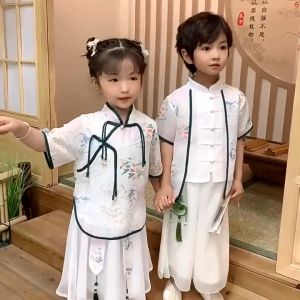 Dress Imlek anak Cheongsam Anak Perempuan baju tradisional chinese choengsam anak cewek dress set atasan dan bawahan anak perempuan baju imlek anak