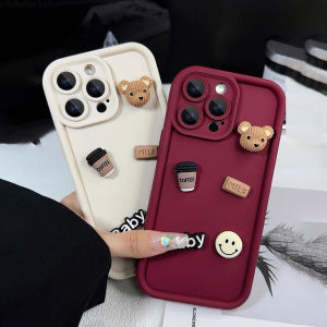 Phone Case Samsung Galaxy A56 A35 A26 A16 A06 5G New 2025 Cute Leisurely Bear Decoration Soft Silicone Casing Samsung A56 5G Cover Case