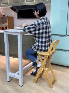 LACCOHUG Bamboo Bar Folding Chair Large/Small Household Portable Dining Chair Wood Kerusi Lipat 折叠椅