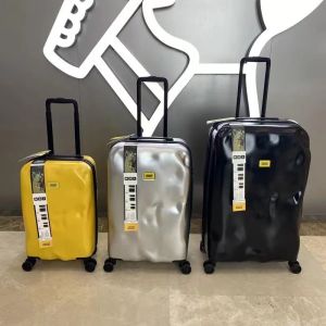 Italy Damaged Luggage Case Universal Wheel Trend Retro Concave-convex Suitcase Ultralight Export Suitcase
