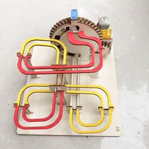 DIY Robotic Marble Run Kayu Mainan Mainan Edukasi Sains Anak Model Rakitan Bola Kelereng