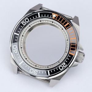 20ATM Diving Case 44mm Silver Watch Case Ceramic Bezel With Sapphire Crystal For Seiko NH35 NH36 NH38 7S26 4R Mod King Samurai