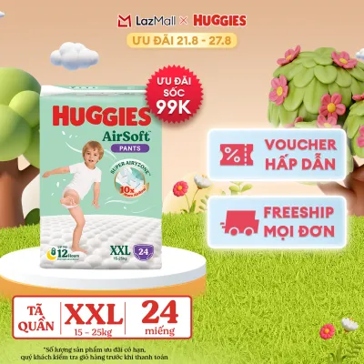 Tã quần Huggies Airsoft size XXL 24 miếng
