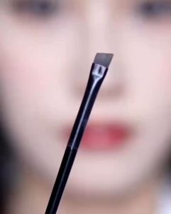 BAOUFUL Makeup Brushes Set Bevel Eyeliner Brush Bevel Brow Brush Black Handle Thin Tip Makeup Brush
