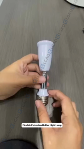 LGAO E27 Flexible Extend Extension Position Holder Extender Base Light Lamp with Adapter Converter