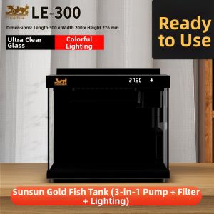 sunsun | Crystal Clear Glass Small Home Ecological Self-cleaning Fish Tank