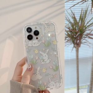 New Cartoon Rabbit iPhone 11/12/13/14 Pro Max Soft Airbag Mobile Phone Shell from Bangkok - 24-Hour Delivery