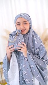 Mukena Anak 3-15 Tahun Motif Bunga Lucu Resleting Model 2in1 Terbaru 2025