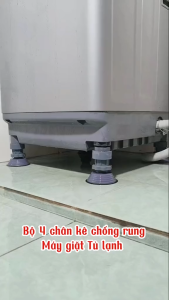 COMBO 2 Bộ 4 Chân Đế Chống Rung Máy Giặt Cao Cấp - Tùy Chỉnh Độ Cao Dễ Vệ Sinh Giảm Tiếng Ồn
