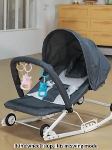 เปลโยกเด็กพร้อมล้อเลื่อนปรับเอน 3 ระดับ สำหรับแรกเกิด-4ขวบ