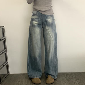 Quần Jeans Denim Ống Thẳng Ôm Vừa Vặn Cho Nữ Quần Dài Ôm Vừa Vặn Có Lót Lông Cừu Quần Dài Thường Ngày Cho Mùa Thu Đông