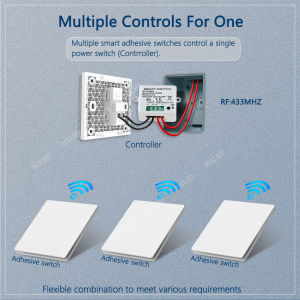 433mhz Wireless Light Switch 85V-240V Self-generating Wireless Switch No Battery Required Self-Powered Waterproof